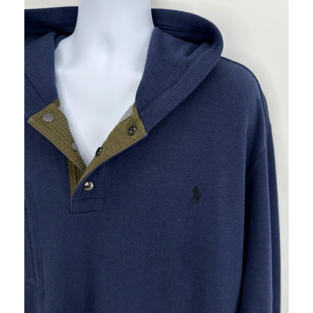 Polo Ralph Lauren Mens Big & Tall 3XLT Lightweight Knit Hoodie Navy - Picture 4 of 15
